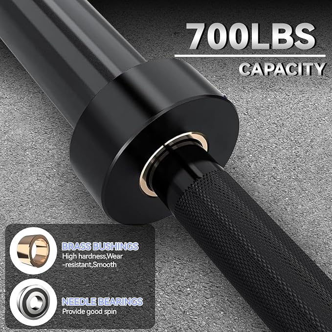 GaveeLife Olympic Barbell Bar for Weightlifting - 7FT Heavy Duty (1500LB/700LB), 4FT Short (500LB), 4FT EZ Curl Bar - Weight Bar Fit 2” Standard Weights - Home Gym Strength Training