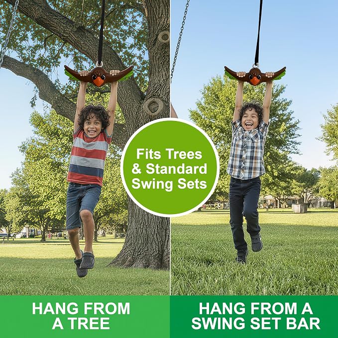 Swurfer Ninja Twister Swing Spins Set - 360° Twist Spin Toy, Swing Set Accessories for Backyard, Kids Outdoor Toys, Playground Hang Toys, Easy Install, Adjust Height, Durable, Up to 300lbs, Hawk
