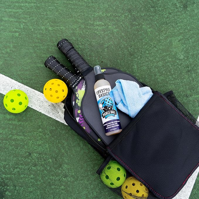 Lifestyle Basics Pickleball Paddle Cleaner Spray & Pickleball Paddle Eraser | Improves Spin and Accuracy | Washes Away Dirt, Oil, Sand, Dust, and Gr
