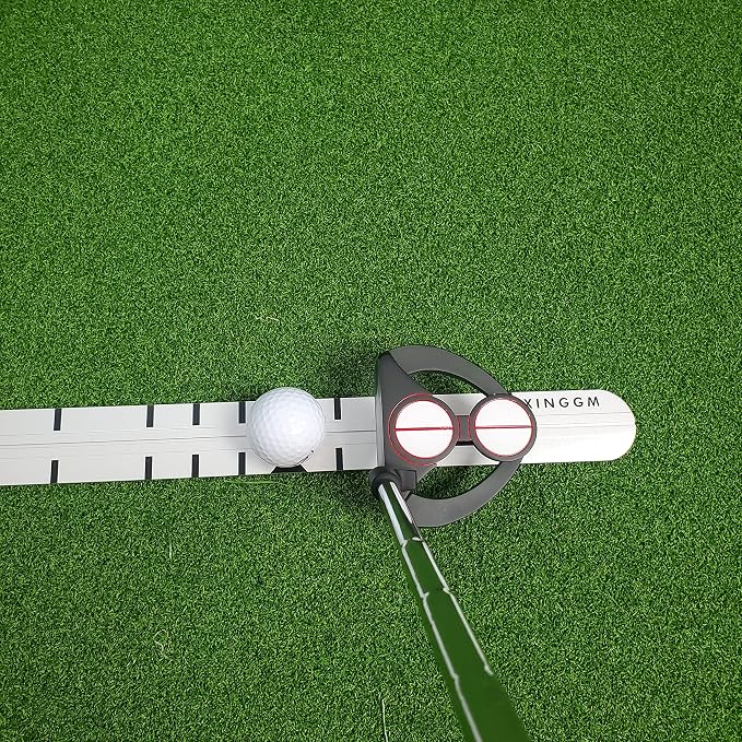 Golf Putting Trainer | Indoor & Outdoor Putting Aid, Alloy Steel Alignment Rail & Ball