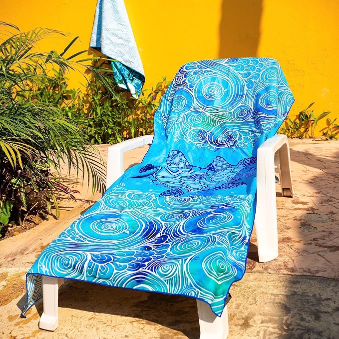 Elite Trend Microfiber Beach Towel for Adults with Bag - Extra Large 78x35 inch Lightweight Sand Free Quick Dry Towel for Travel, Swimming, Yoga, Camping (Sea Turtle)