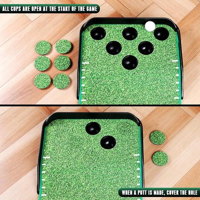 CHAMPKEY Golf Putting Green Indoor - Advanced Guides Golf Putting Mat - Enhance Putting Accuracy and Challenge
