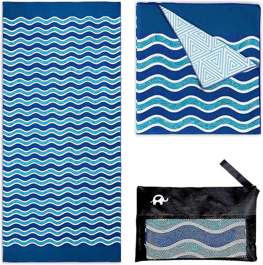Elite Trend Microfiber Beach Towel for Adults with Bag - Extra Large 78x35 inch Lightweight Sand Free Quick Dry Towel for Travel, Swimming, Yoga, Camping