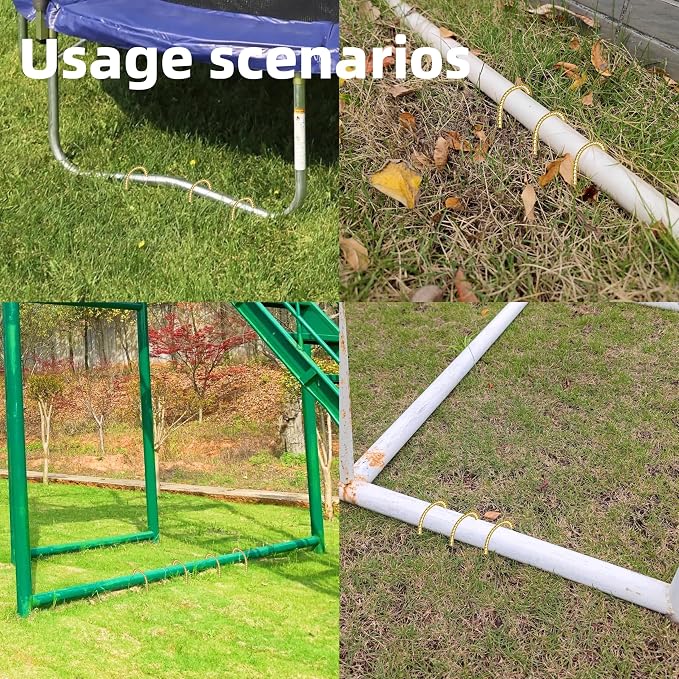 20 Pack 12 Inch Rebar Stakes Anti-Rust Galvanized Steel J Shape Hook Strong Ground Anchors for Tents, Position Kits, Fences, Trampolines Landscape Fabric for Farm Garden