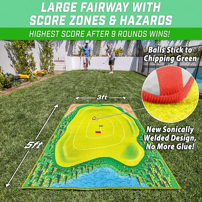 The Original GoSports Chip N' Stick - Choose Classic, Darts or Islands - Giant Golf Games with Balls and Chipping Mat