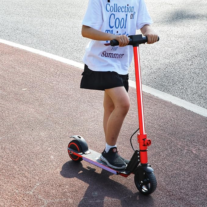 Classic Foldable Electric Scooter for Kids, Bright Front Lights, Shining Pedal Lights, LED Display, Dual Brakes 150W Motor Kids Electric Scooter, UL2272 Certified
