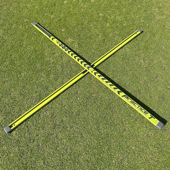 EyeLine Golf Practice T Swing Training Aid, Align Feet/Shoulders/HIPS to Ball, White or Green Alignment Sticks, Shoulder Mirror, PGA Tour Proven