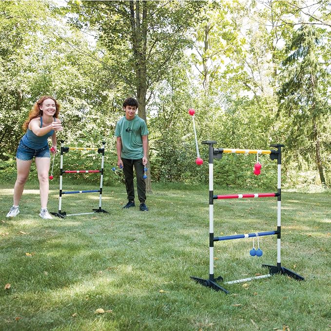 EastPoint 3-in-1 Tailgate Cornhole, Ladderball, Bottle Smash Combo Game - Blue - Versatile 3-in-1 Set for Outdoor Games - Portable Transport for Backyard