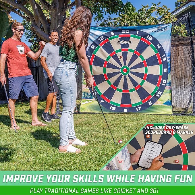 The Original GoSports Chip N' Stick - Choose Classic, Darts or Islands - Giant Golf Games with Balls and Chipping Mat