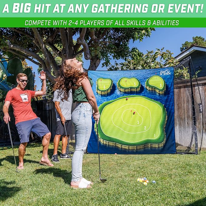 The Original GoSports Chip N' Stick - Choose Classic, Darts or Islands - Giant Golf Games with Balls and Chipping Mat
