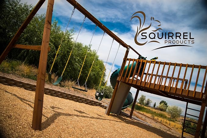 Squirrel Products Heavy Duty Blue Disc Tree Swing with Rope for Outdoor Play - Easy DIY Addition to Playset or Tree