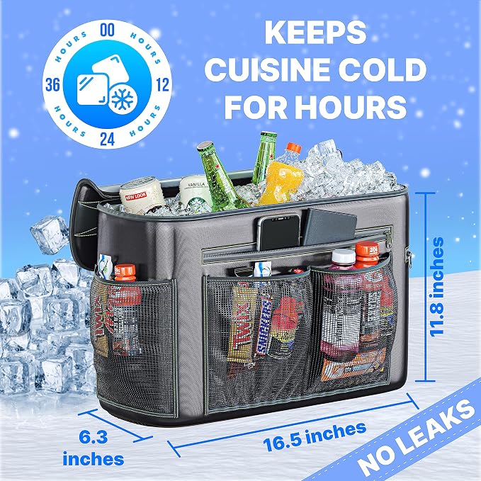 TidyFriend Kayak Cooler Behind Seat, Waterproof Cooler for Kayaking, Kayak Accessories Cooler Bag, Compatible with Lawn Chair Seat, Portable Ice Chest, Keeps Drinks Cold, Travel, Beach, Lunch