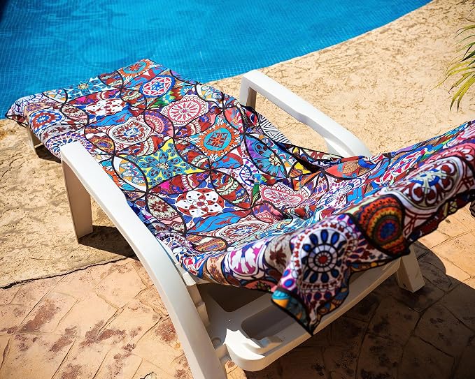 Elite Trend Quick Dry Towel Extra Large 78x35 Inch - Microfiber Beach Towel - Perfect for Beach, Travel, Swimming, Pool, Yoga, Hiking, Camping - Lightweight, Fast Drying, Compact for Adults (Mandala)