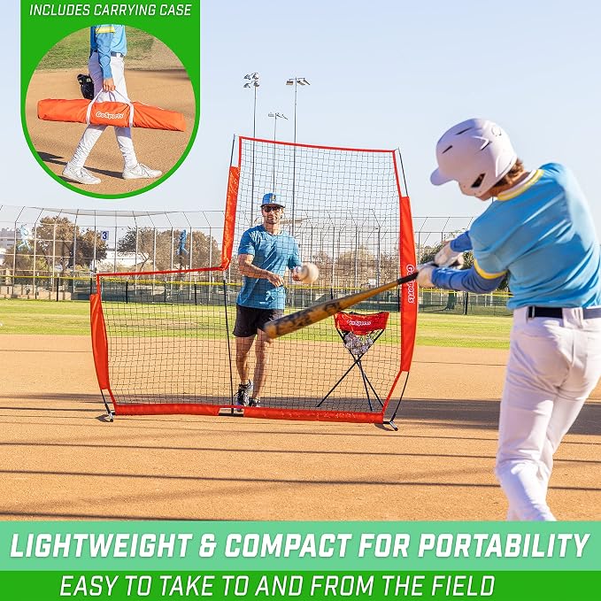 GoSports Baseball & Softball Pitching Screens - L Screen or I Screen - Pitcher Protection Net