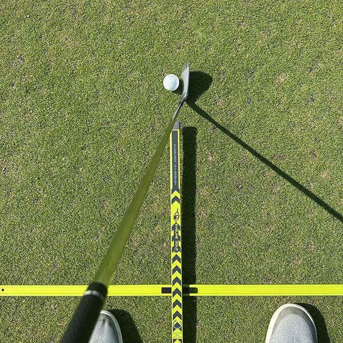 EyeLine Golf Practice T Swing Training Aid, Align Feet/Shoulders/HIPS to Ball, White or Green Alignment Sticks, Shoulder Mirror, PGA Tour Proven