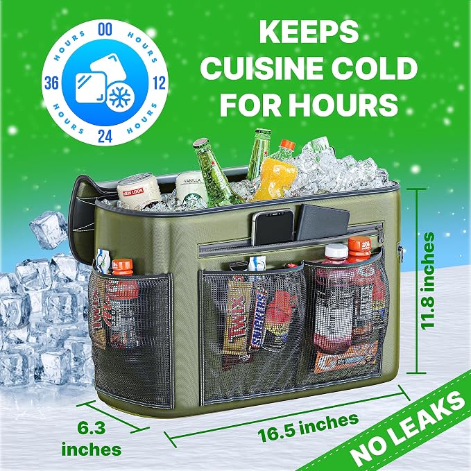 TidyFriend Kayak Cooler Behind Seat, Waterproof Cooler for Kayaking, Kayak Accessories Cooler Bag, Compatible with Lawn Chair Seat, Portable Ice Chest, Keeps Drinks Cold, Travel, Beach, Lunch