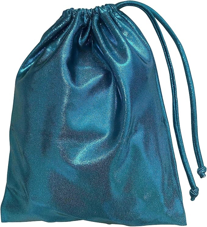 LIL'FOX 8"x10" Drawstring Gymnastics SMALL GRIP BAG 26x20cm - Lightweight Bag for Personal Equipment - Shiny Foil Rhinestones