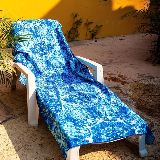Elite Trend Microfiber Beach Towel for Adults with Bag - Extra Large 78x35 inch Lightweight Sand Free Quick Dry Towel for Travel, Swimming, Yoga, Camping (Bluewonder)