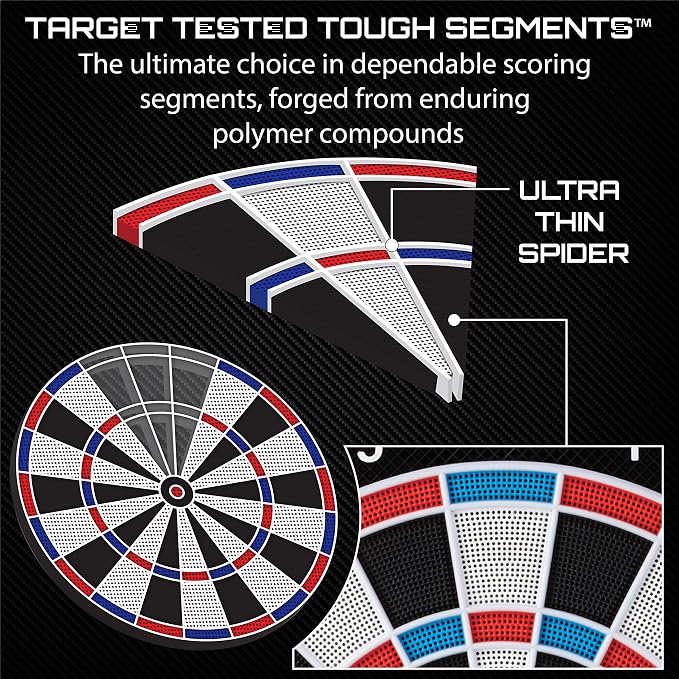 Viper Showdown Electronic Dartboard, 15.5 in Regulation Target, 32 Games, 590 Options, Battery Powered, 6 Darts Included, Black