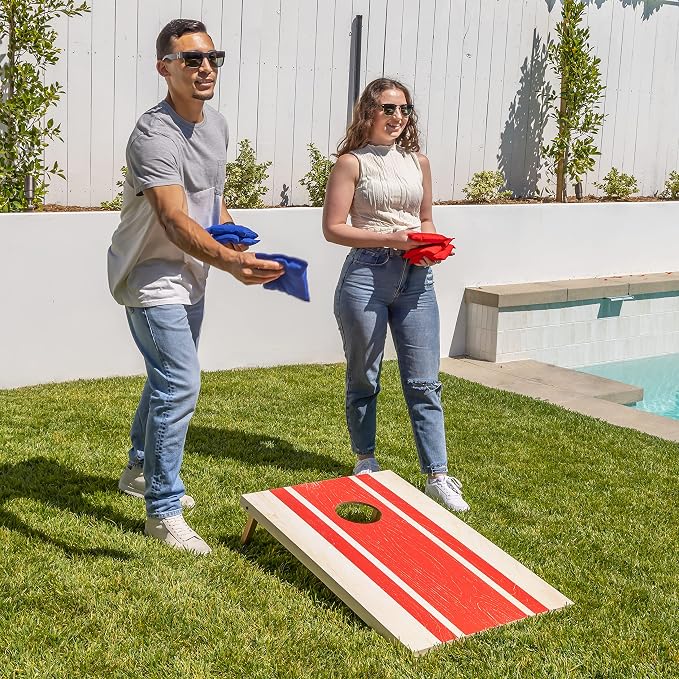 GoSports Portable Cornhole Sets, 8 Styles – Choose 4 x 2 ft or 3 x 2 ft - Boards Include 8 Bean Bags, Travel Case, and Game Rules