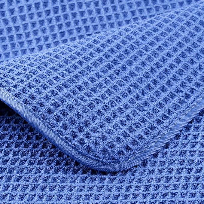 POLYTE 430 GSM Microfiber Quick Dry Lint Free Bath Sheet, 70 x 35 in, Set of 2 (Waffle Weave)