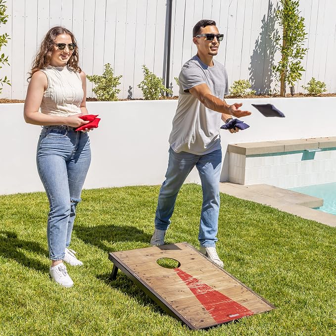 GoSports Portable Cornhole Sets, 8 Styles – Choose 4 x 2 ft or 3 x 2 ft - Boards Include 8 Bean Bags, Travel Case, and Game Rules