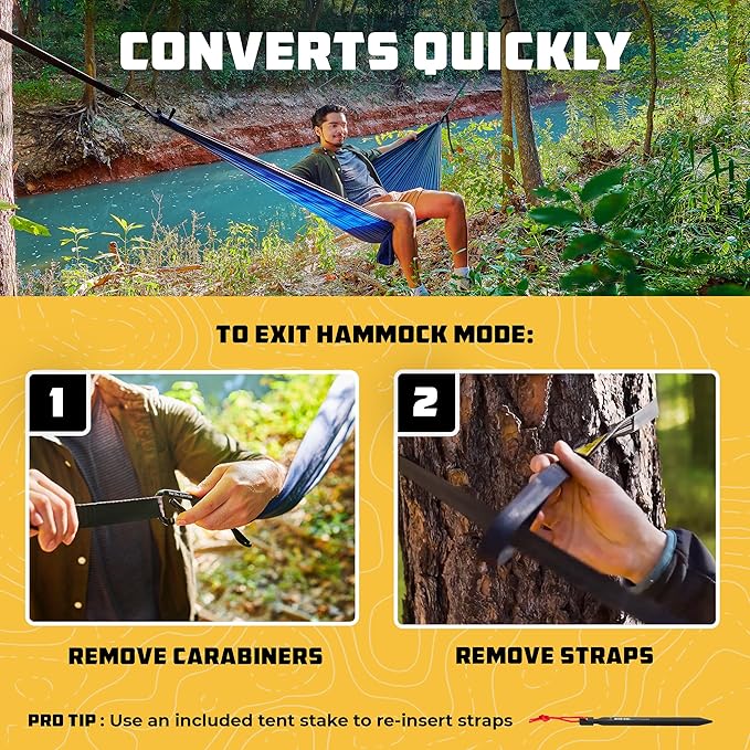 Wise Owl Outfitters Camping Hammock – up to 500lbs Portable Hammock with Tree Straps - Travel, Backpacking, Hiking, Outdoors Camping Gear - Single or Double