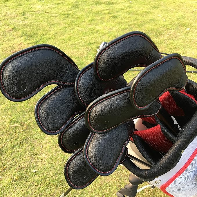 Craftsman Golf Embossed No. Black Cyan Golf Club Iron Headcovers Set for Ping Callaway Mizuno Taylomade Etc.