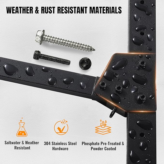 3 Tier Kayak Wall Mount Rack, 45.3" Heavy Duty Canoe Storage Brackets, Foldable Space Saving Hanger, 304 Stainless Steel Screws for Outdoor & Indoor, Fits SUP/Paddle Board