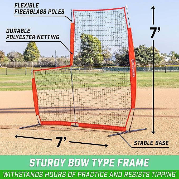 GoSports Baseball & Softball Pitching Screens - L Screen or I Screen - Pitcher Protection Net