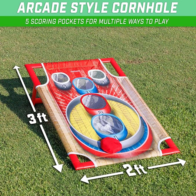 GoSports 3 x 2 ft Arcade Cornhole Game - Portable Bean Bag Toss Game