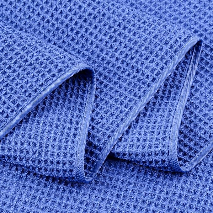 POLYTE 430 GSM Microfiber Quick Dry Lint Free Bath Sheet, 70 x 35 in, Set of 2 (Waffle Weave)