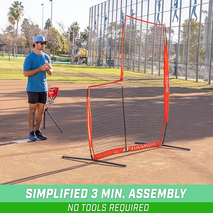 GoSports Baseball & Softball Pitching Screens - L Screen or I Screen - Pitcher Protection Net