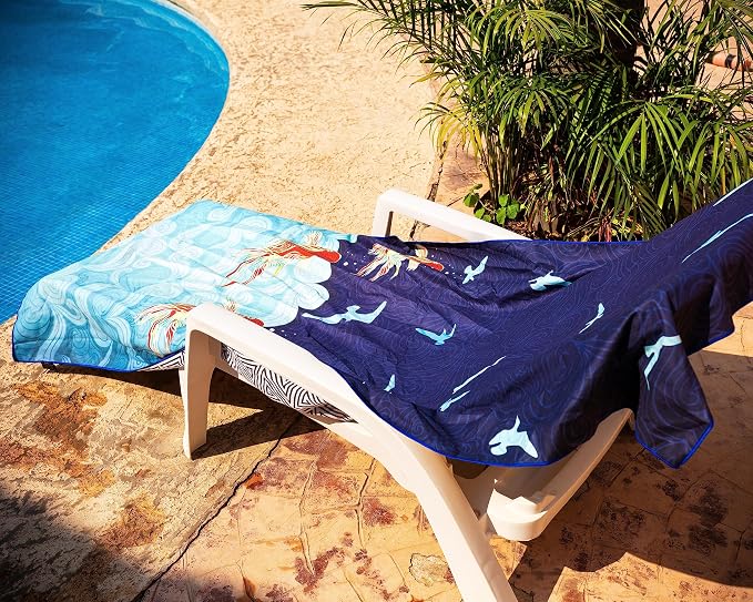 Quick Dry Towel Extra Large 78x35 Inch - Microfiber Beach Towel - Perfect for Beach, Travel, Swimming, Pool, Yoga, Hiking, Camping - Lightweight, Fast Drying, Compact for Adults (Koi Fish)